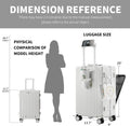 Carry - on Luggage with USB Charging Port, Front Compartment, TSA Lock, Airline Approved Carry on Hardside Suitcase with Spinner Wheels (Grey, 20 in)