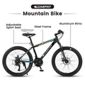 26 in Mountain Bike for Men, Adult Mountain Bike with Shimano 21 Speed & Disc Brakes, Black Orange