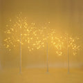 AECOJOY Set of Lighted Birch Tree, 4FT/5FT/6FT LED Artificial Tree with Warm White Lights, Christmas Tree for Decoration