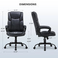 Mainstays Executive Ergonomic High Back Leather Home Office Desk Chair, Black