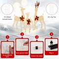 Tangkula 3 Pieces Lighted Christmas Reindeer Family, Xmas Lighted Deer Decoration with 230 Warm White LED Lights