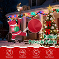 Tangkula 8.5 FT Christmas Inflatable Reindeer & Climbing Santa Claus