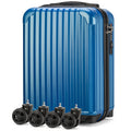 Personal Item Suitcase 18x14x8 Inches Hardside Built in TSA Lock & USB Port Lightweight Luggage with Removable Silent Wheels Underseat Carry - on Bag for Spirit and Frontier and More (Blue)