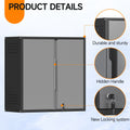 Topass Metal Wall Cabinet with Lockgarage Storage Cabinet, Wall - Mounted Utility Cabinet with Adjustable Shelf & Locking Doors for Workshop, Laundry Room, or Home Office - Easy Assembly, Black
