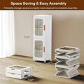 Slim Kitchen Pantry Storage Cabinet with Doors and Shelves, 3 - Tiers Plastic Narrow Storage Organizer Collapsible for Small Spaces, Bathroom, Living Room, Bedroom, White