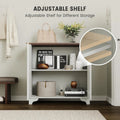 Perfect Deals Await Modern Farmhouse Coffee Bar Cabinet �?kitchen Storage Cabinet with Fluted Doors, Sideboard Buffet with Adjustable Shelves for Kitchen, Dining Room, and Living Room, White