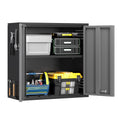Topass Metal Wall Cabinet with Lockgarage Storage Cabinet, Wall - Mounted Utility Cabinet with Adjustable Shelf & Locking Doors for Workshop, Laundry Room, or Home Office - Easy Assembly, Black