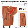 Softside Luggage Expandable 3 Piece Set Suitcase Upright Spinner Softshell Lightweight Luggage Travel Set