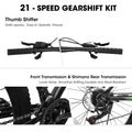 27" Mountain Bike, 21 - Speed Dual Disc Brakes with Aluminum Frame - Black