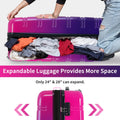 3 Piece Luggage Sets, Hard Shell Suitcase 20/24/28 in with TSA Lock and Spinner Wheels, Expandable Lightweight Travel Luggage for Men Women, Multicolor Purple