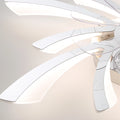 Garwarm Dimmable Ceiling Fan with Light and Remote Control, 27" Small Flush Mounted Ceiling Fan with LED Lights, APP and Remote Controlled, Modern, White