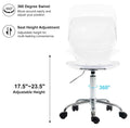 Echoworld Clear Rolling Chair, Armless Desk Chair with Golden Feet Swivel Molded Plastic Shell Adjustable Home Office Chair with Wheels, Clear