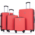 Travelhouse 4 Piece Hardshell Luggage Set Hardside Lightweight Suitcase with TSA Lock Spinner Wheels.(Blue)