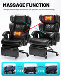 800 lb Relax Office Chair with Foot Support & 8 - Zone Soothing Warmth for Larger Users, Big and Tall Ergonomic Executive Tilt Desk Chairs for Home Office Managerial Use