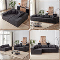 104 - Inch Corduroy Modular L Shaped Sectional Sofa, Luxury Floor Couch Set, Upholstered Indoor Furniture, Foam - Filled Compressed Sofa for Living Room, Bedroom, 4 PC Free Combination ?