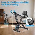 Pooboo 4in1 Folding Exercise Bike Indoor Cycling Bike Stationary Magnetic X Bike Gym Workout 300 lb Easy to Get on/Off