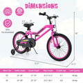 16/18 Inch LED Lighted Kids Bike with Training Wheels, Headlight, Adjustable Seat & Dual Brakes, Children Bicycle for Ages 4-8 Years