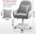 Home Office Chair Computer Chair with Mid - Back Upholstered Modern Tufted Computer Task Chair Swivel Height Adjustable Velvet Accent Chair.white