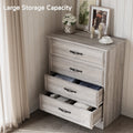 Holliwill 4 Drawer Dressers for Bedroom, Modern Wood Chest of Drawers Storage Cabinet for Living Room, Hallway, Gray