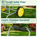 Garden Hose Reel Cart Holds 230FT of 5/8" Hose, Heavy-Duty Hose Cart with 2 Wheels & Storage Basket, Portable Water Hose Organizer for Yard
