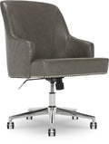 Serta Leighton Home Office Desk Chair Chrome Nailheads Twill Fabric Lilac Purple