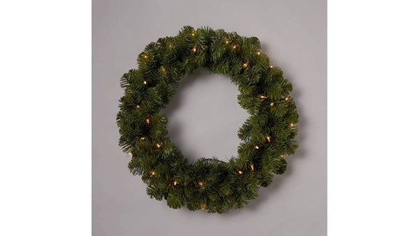 20" Pre-Lit Pine Artificial Christmas Wreath Clear Lights - Wondershop