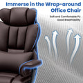 Hoffree Big and Tall Fabric Office Chair 450 lb, Executive Desk Chair with Massage Ergonomic Computer Chair with Footrest Reclining Desk Office Chair with Lumbar Support for Home Office