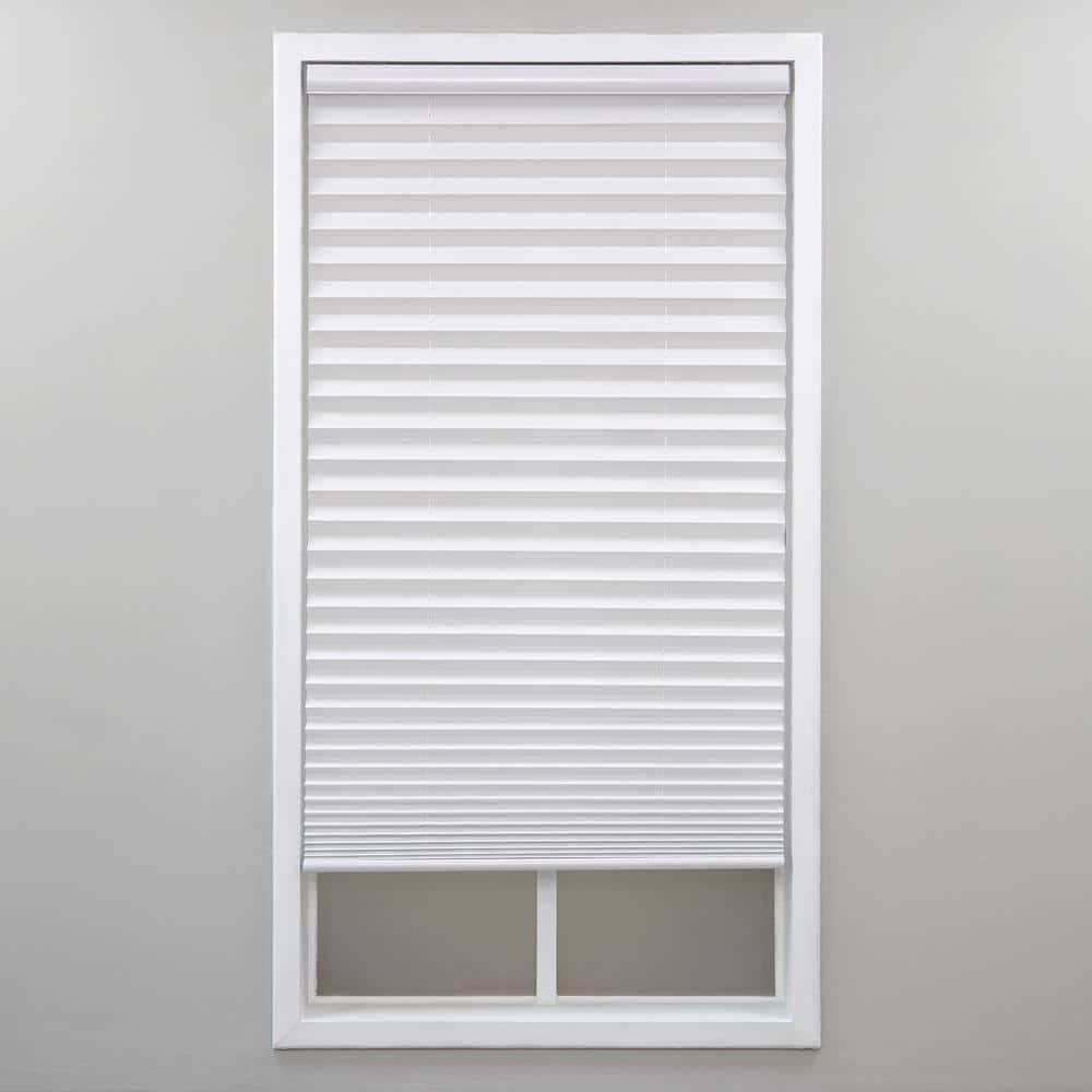 Perfect Lift Window Treatment Cut-to-Width White Cordless Light Filtering Pleated Shade - 28 in. W x 48 in. L