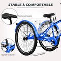MOPHOTO 7 Speed 27.5" Adult Mountain Tricycle, Exercise Men'S Women'S Bicycle, 3 Wheel Cruiser Bike