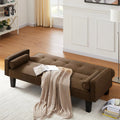 72" Convertible Loveseat Sofa Bed Sleeper Daybed, Modern Upholstered Folding Recliner, Small Futon Sofa for Living Room Apartment Office, Gray 02