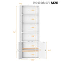 Furmax 1 Piece 4 - Shelf Farmhouse Bookcases 4 - Tier Bookshelf with Adjustable Shelves&Doors, Storage Cabinet for Home Living Room, Kitchen, Office, White