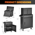 AECOJOY 5-Drawer Rolling Tool Chest Storage Cabinet with Detachable Top Tool Box