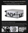 All Aluminum Hardshell Luggage, Airline Approved Zipperless Hardside Carry on Suitcase with Spinner Wheels, Checked Aluminium Luggage Metal Rolling Luggage Case for Travel, Business
