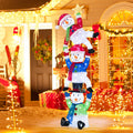 Tangkula 6 FT Lighted Christmas Stacked Snowman Set, Light-up Christmas Decoration with 155 LED Lights