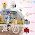 Prorider 16" Kid'S Bike with Training Wheels Adjustable Handlebar Seat Handbrake Pink