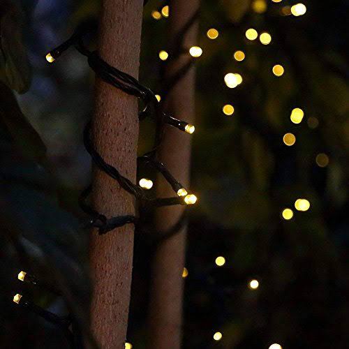 4 Pack - Battery Operated Outdoor Christmas Tree String Lights with 50 Warm White LEDs on 16.5Ft/5M of Dark Green Cable,Ambiance Lighting for Bedroom