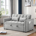 Convertible Sofa Bed, 3 - in - 1 Sleeper Sofa with Pull Out Bed, Sleeper Futon Couch Loveseat with Adjsutable Backrest and Pillows for Living Room, Black