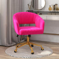 Home Office Swivel Desk Chair, Modern Velvet Vanity Chair, Height Adjustable Armchair with Gold Base, Ergonomic Office Chair for Task Study Computer Room, Beige