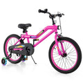 16/18 Inch LED Lighted Kids Bike with Training Wheels, Headlight, Adjustable Seat & Dual Brakes, Children Bicycle for Ages 4-8 Years