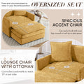 Muumblus Oversized Lounge Chair with Ottoman, Cloud Accent Armchair for Living Room, Beige Chenille