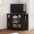 Mayincolor Farmhouse TV Stand for 65+ Inch TV, 34'' Tall Entertainment Center with Sliding Barn Doors, Rustic Wood Media Console Storage Cabinet Television Stand for Living Room, Light Grey