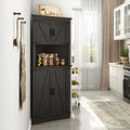 Blotout 68" Tall Farmhouse Corner Cabinet with 4 Doors, 28.3" W Barn Door Storage Cabinet with Adjustable Shelves, 5 Tier Corner Storage Cabinet for Bathroom, Living Room, Kitchen