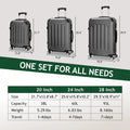 Zimtown Luggage 3 Piece Set Suitcase ABS Hardside Lightweight with TSA Lock Spinner Wheels, Beige