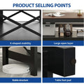 Moasis Farmhouse Coffee Table with Storage 2 - Tier Center Table for Living Room Grey Wash Top+White