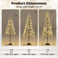 5/6/7 FT Lighted Alpine Tree for Christmas, Pre-lit Artificial Cedar Tree with Weighted Base