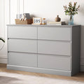 White Dressers Bedroom Dresser 6 Drawer Storage Chest of Drawers Double Dresser Storage Side Cabinet Room Furniture for Bedroom Living Room