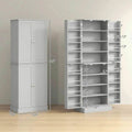 Spaco 17 - Tier Kitchen Small Pantry Cabinet with 2 Doors and 6 Adjustable Shelves, Cabinet Pantry, Freestanding 5 - Tier Shelving Pantries for Kitchen Storage, Gray
