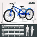 MOPHOTO 7 Speed 27.5" Adult Mountain Tricycle, Exercise Men'S Women'S Bicycle, 3 Wheel Cruiser Bike