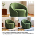 360 Swivel Accent Chair for Living Room, Boucle Barrel Armchair Single Sofa Chair Reading Chair, Sage Green