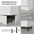 Madesa Hazel Kitchen Storage Base Cabinet with 3 Drawers 23 in Wide Engineered Wood Painted Finish Floor Mount Removable Plinth - White